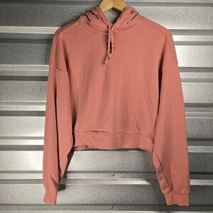 Adidas Cropped Hoodie – Coral Pink – M